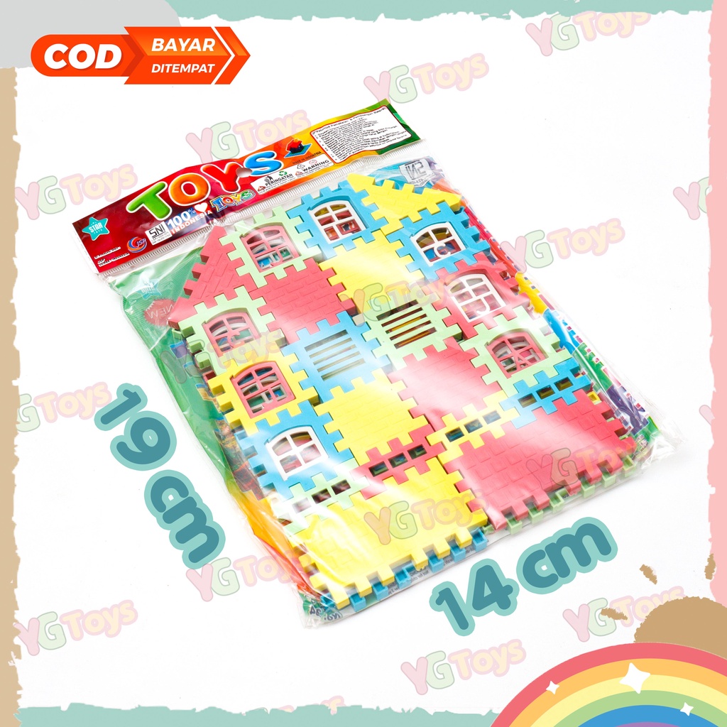 YGtoys Mainan Puzzle Rumah Susun Blok Balok Funny Block Edukasi SET 40 pcs