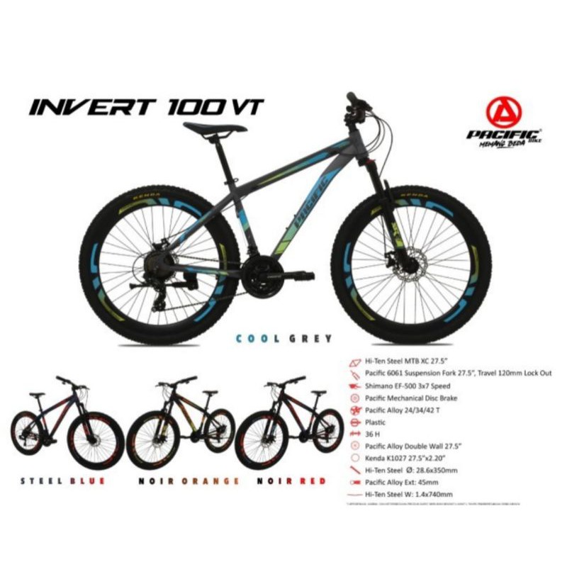 Sepeda Gunung MTB 27.5 Inch Pacific Invert 100 VT