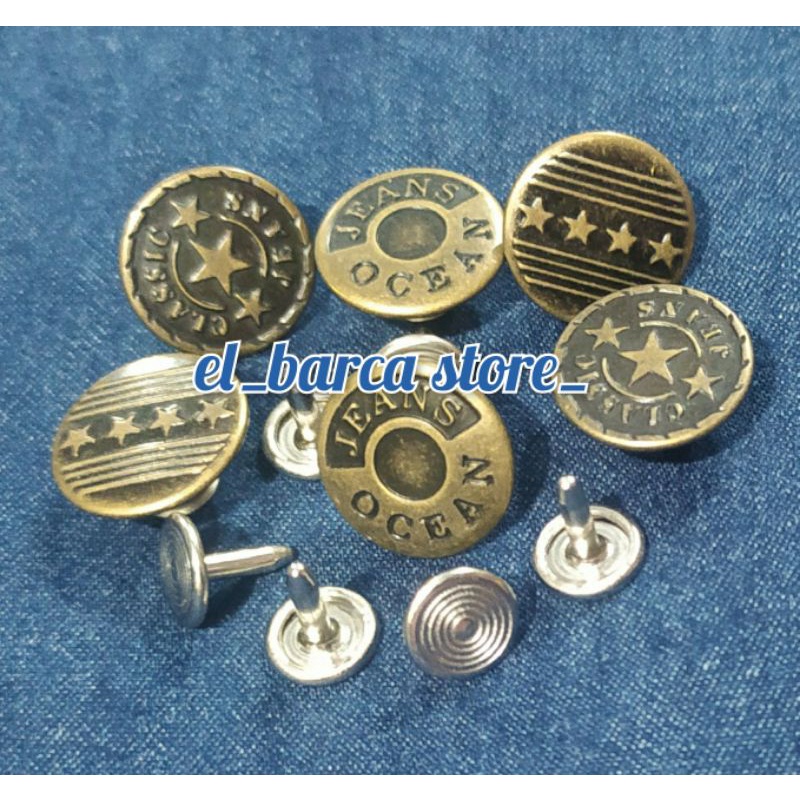 6 PCS BENIK / KANCING LEVIS / KANCING JEANS / KANCING CELANA / KANCING JAKET JEANS / KANCING JINS