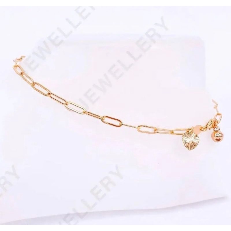 Gelang Kaki (Vier) Mewah Replika Berlian Lapis Emas