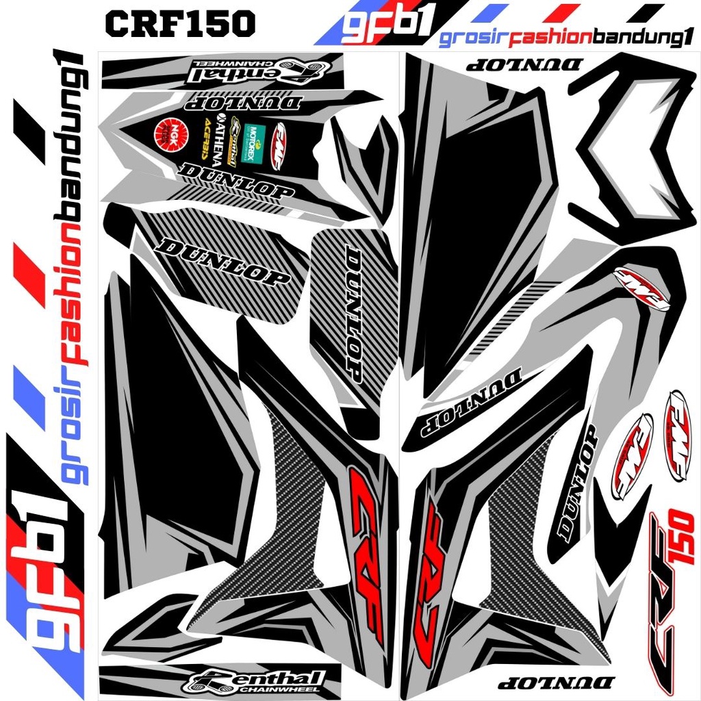 Decal Motor cross Trail Adventure CRF 150 Variasi Dunlop