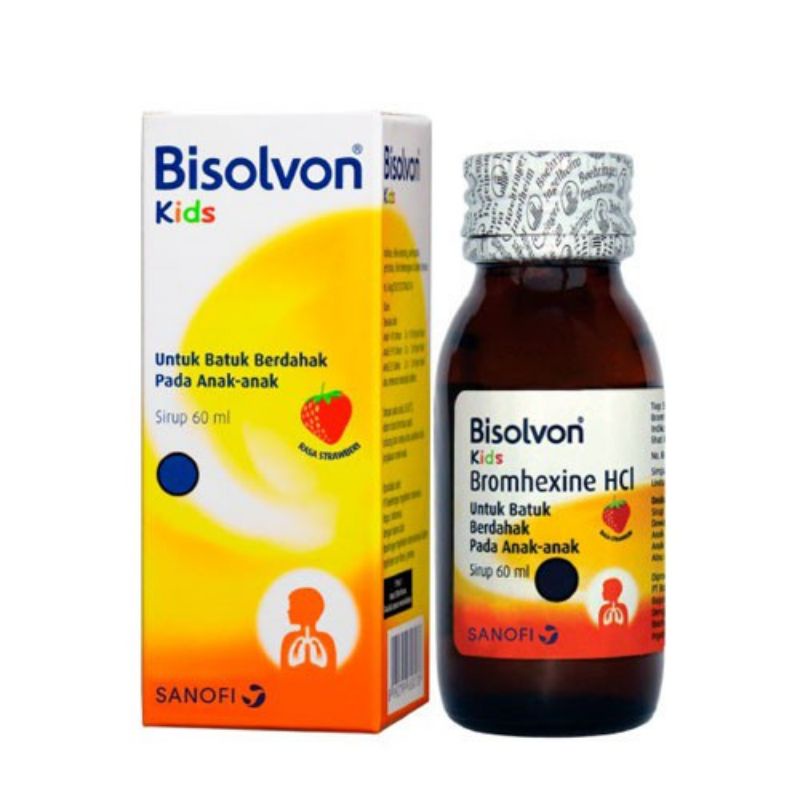 BISOLVON KIDS STRAWBERRY 60 ml  BISOLVON SIRUP BATUK BERDAHAK ANAK