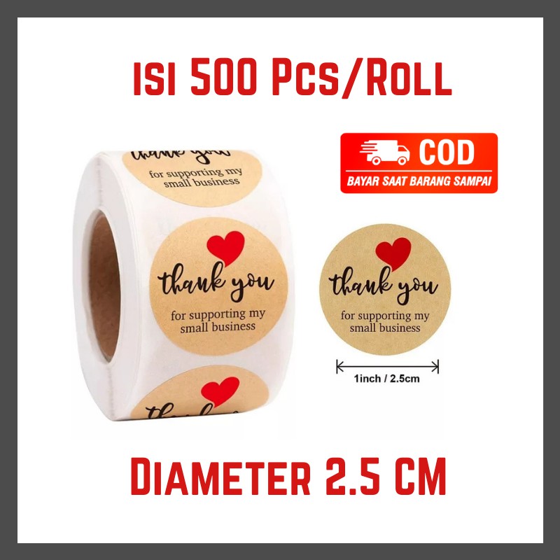 

PROMO Stiker Thank You isi 500 Pcs/Roll