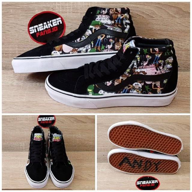 SEPATU VANS SK8 HI TOY STORY ALL CHARACTERS BLACK PREMIUM IMPORT