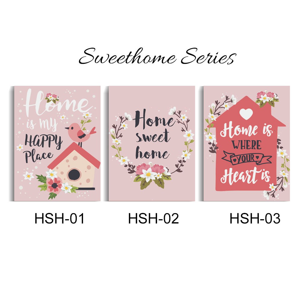 Hiasan dinding dekorasi home sweet home Wall Decor Poster Kayu Ruang Tamu