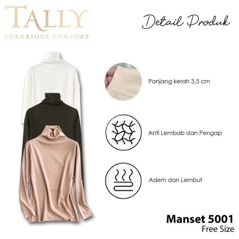 TALLY ATASAN MANSET MUSLIM 5001 I FREE SIZE I FIT XXL I BAHAN KATUN PREMIUM