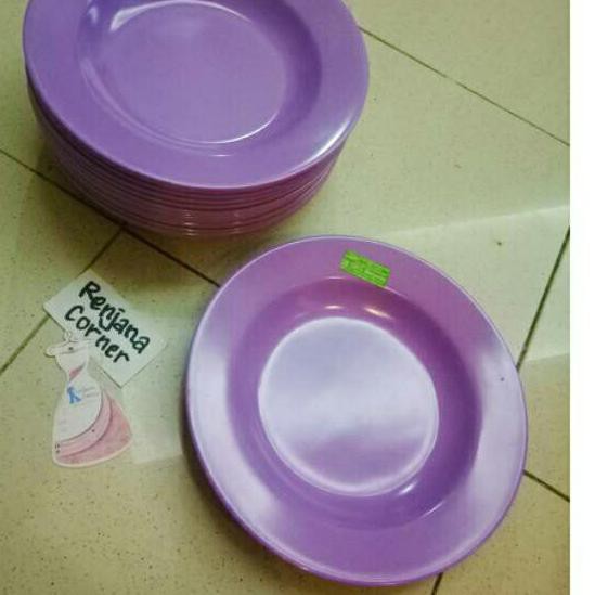 Piring Ungu Melamin Bulat Shabby Chic