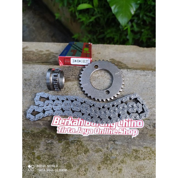 rantai kamprat timing chain 4lapis tossa grobak roda 3 102 L mata timing bawah rantai kamprat pnp honda tiger