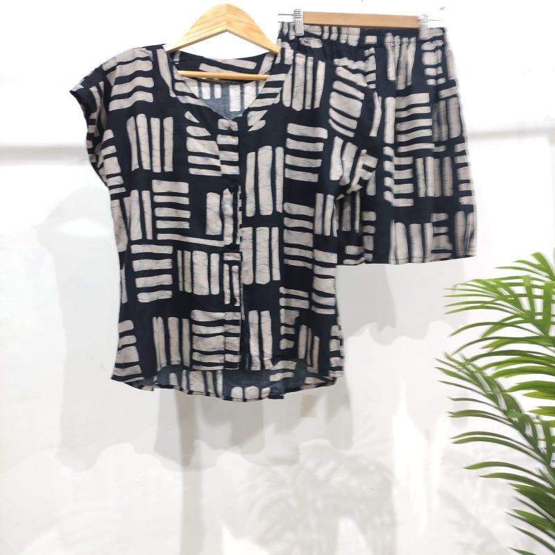 0PIYAMA KANCING PENDEK | PIYAMA BUSUI PENDEK | PIYAMA RAYON | BAJU TIDUR MURAH-KCB 5