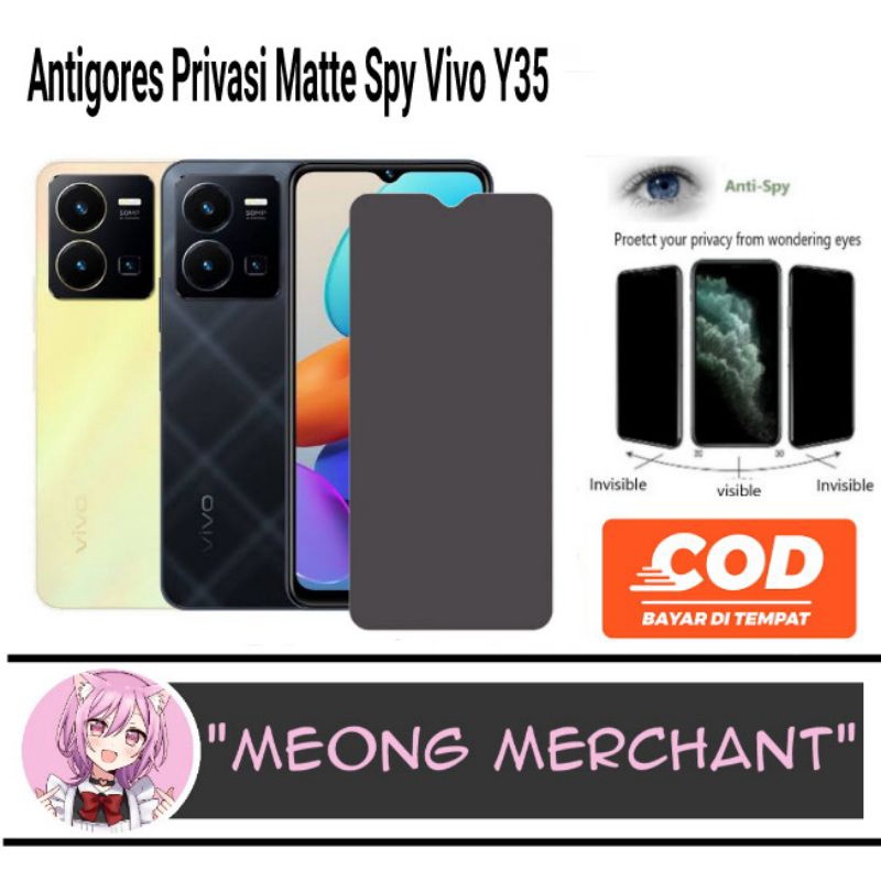 Antigores ceramic anti spy Vivo Y35 anti gores privasi hp Vivo Y35