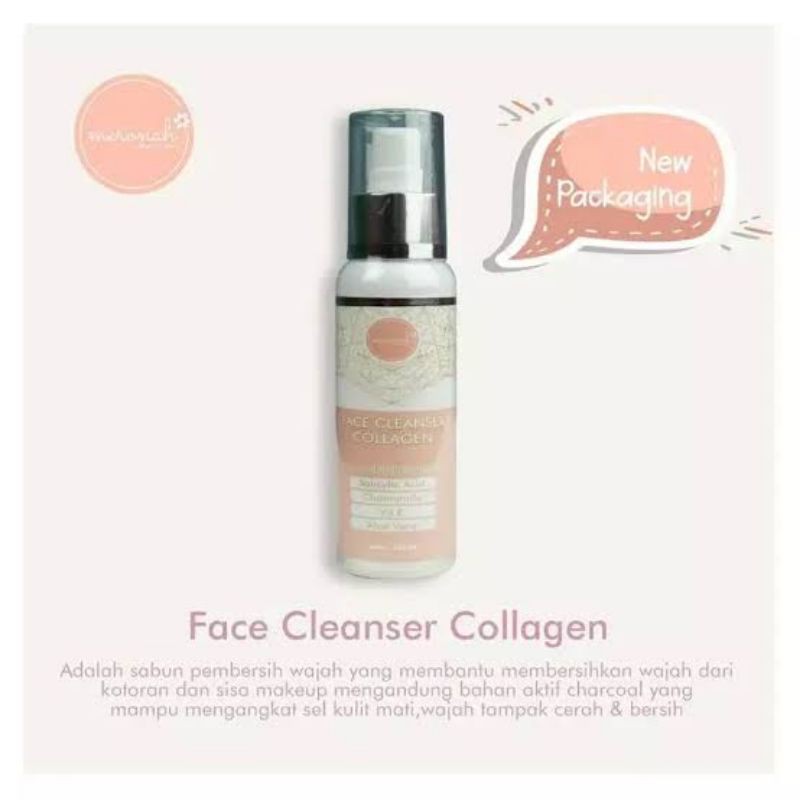 Face Cleanser Collagen Meronah face wash sabun cuci muka kolagen glowing cream kemasan baru colagen