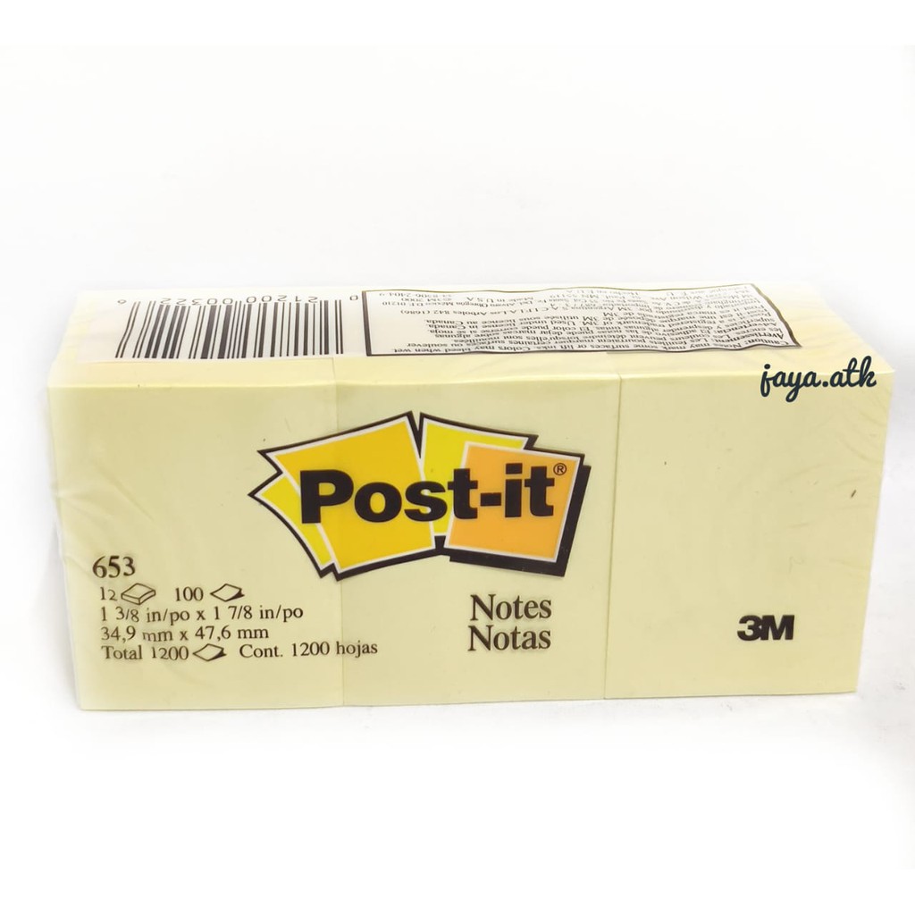 

STICKY NOTES 3M POST IT 653 40 X 50 MM MEMO TEMPEL STIK NOTE MEMOPAD 40 50 KECIL KUNING