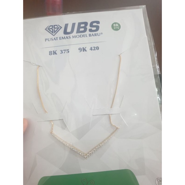 kalung koye tifani permata putih emas asli 420 42% cantik fashion