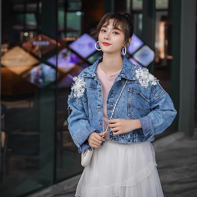 PC - Jeans Jasmine Jaket Import / Jacket Jeans Korean Style / Jaket Wanita Kekinian