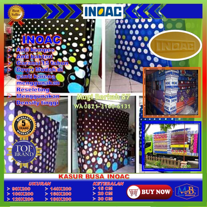 Kasur Busa Inoac Foam 200x140x30