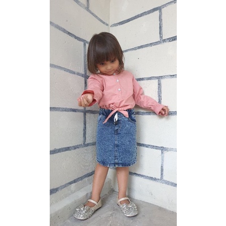 Rok Jeans Denim Washing Anak Perempuan 1-6 Tahun