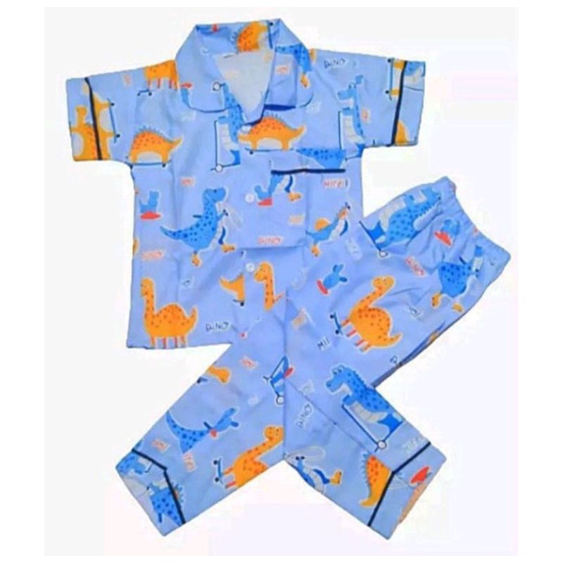 Baju tidur anak anak motif Dino terbaru termurah terlaris pakaian tidur anak piama anak anak