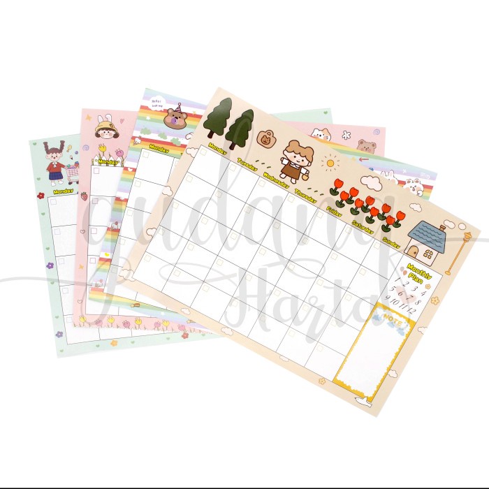 

[RESTOCK] Memo Monthly Planer Big Size Girl And Animal Memopad UnikDIY GH 301339 - MIX
