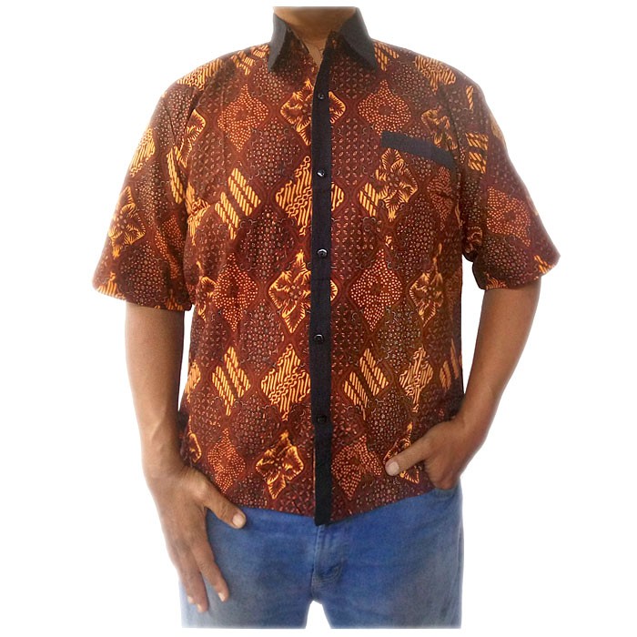 Kemeja Hem Batik Daun Motif 1