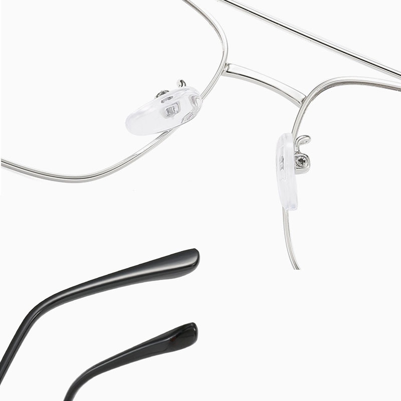 Fashion Metal Anti Radiation Eyeglasses Photochromic Retro Double Beam with Replaceable Lenses