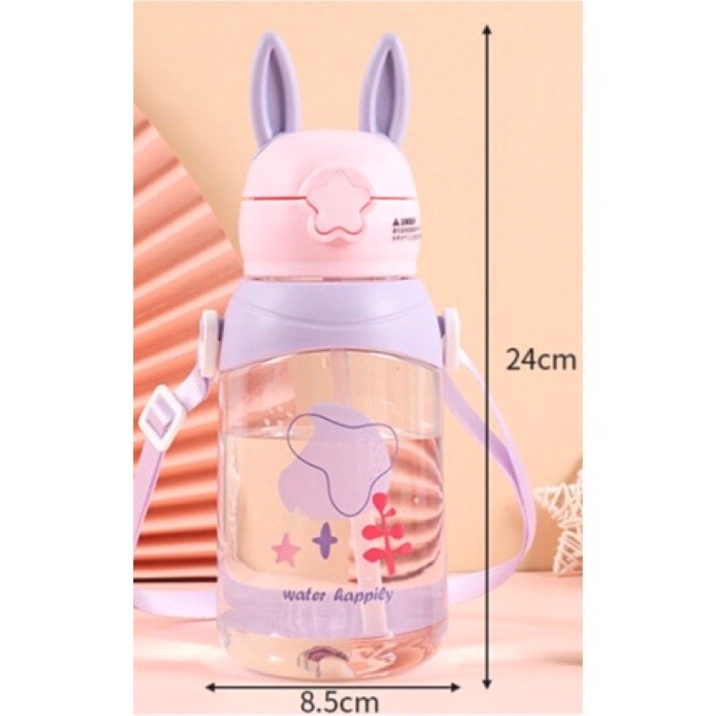 Botol Minum Anak Karakter Kelinci / Botol Minum Rabbit BPA FREE 600ml