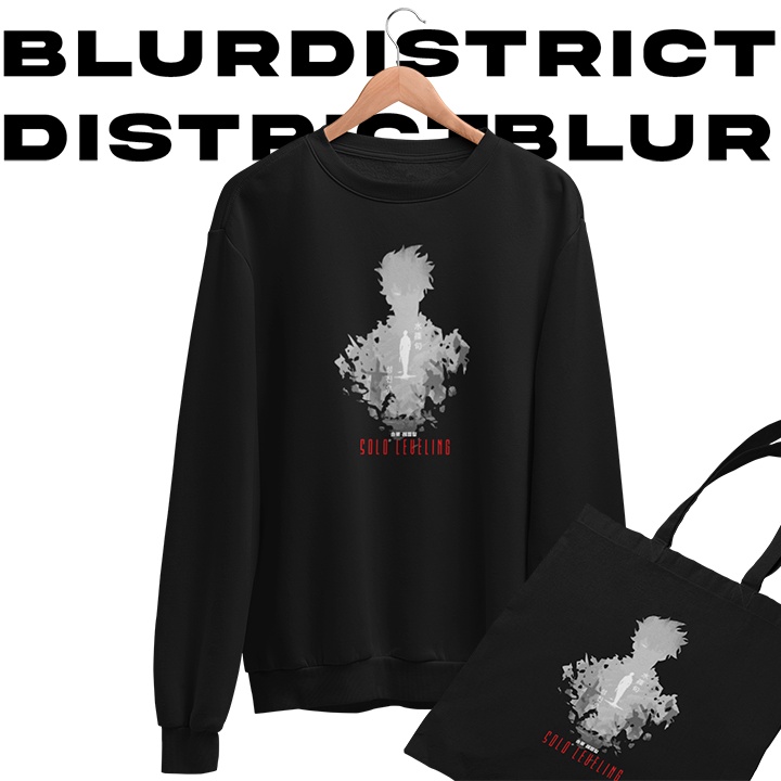 BlurDistrict Crewneck Solo Leveling JINSLO Sweater Anime Manhwa Sweter Korea Tema Manga Kain Fleece 