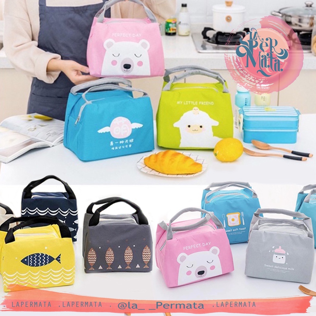 Tas Bekal Lunch Bag Cooler KARAKTER KARTUN Tempat Penyimpanan Bekal Murah - LPM Shop