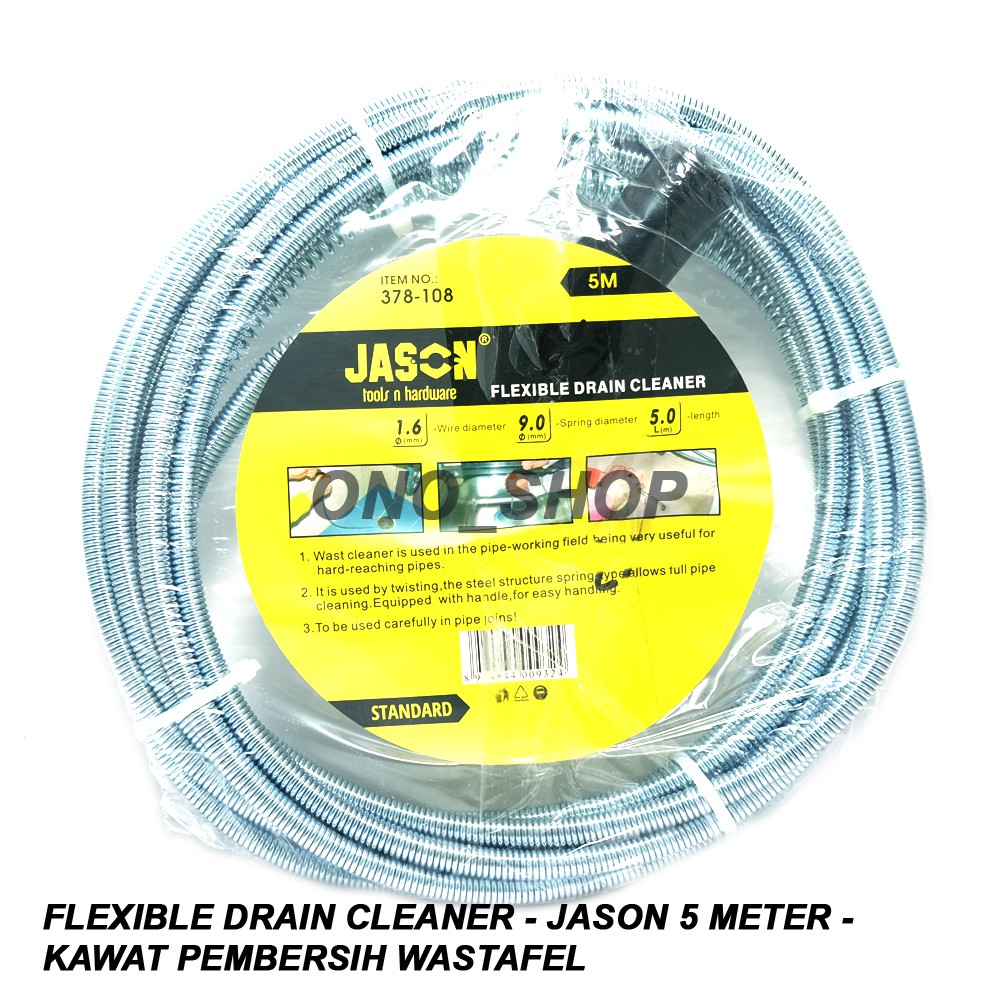 Flexible Drain Cleaner - Jason 5 Meter - Kawat Pembersih Wastafel