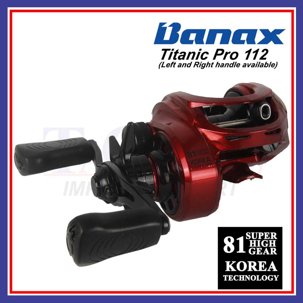 Banax Titanic Pro 112. Right Handle Bait Casting Reel