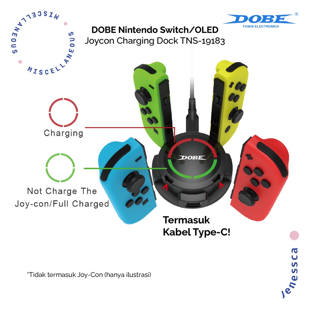 DOBE Switch Joycon Charging Dock 4in1 Charger Dock untuk Joy-con