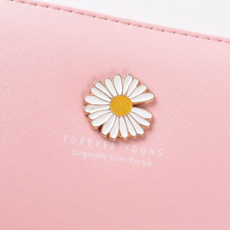 HC Dompet Wanita Kecil Motif Bunga Daisy Dompet Lipat Kecil Wanita import motif Bunga-7