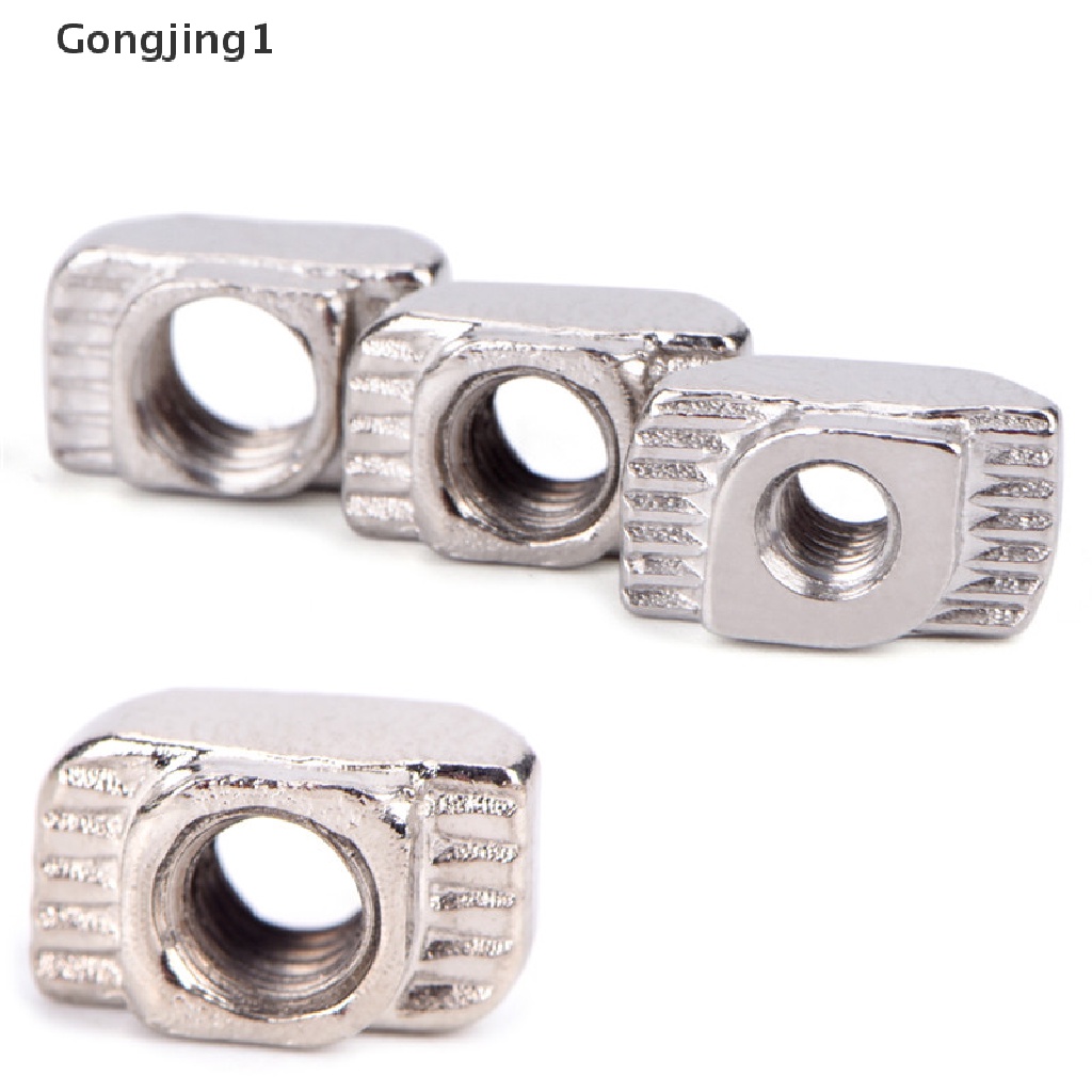 Gongjing1 50pcs Tslot T-Nut M3 M4 M5 Thread Id Bahan Carbon Steel Aluminum