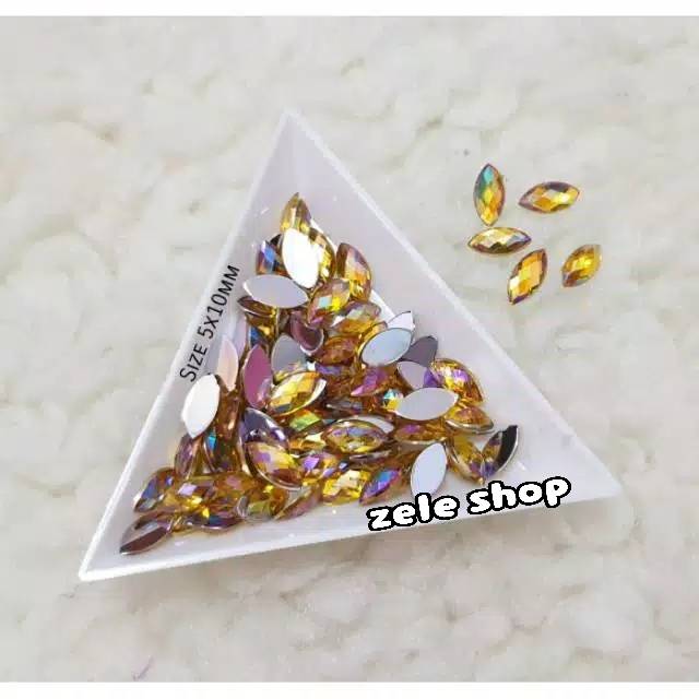 GEMS RUNCING GOLD AB | BAHAN TASBIH DIGITAL / NAIL ART / DECOCASE / HENNA