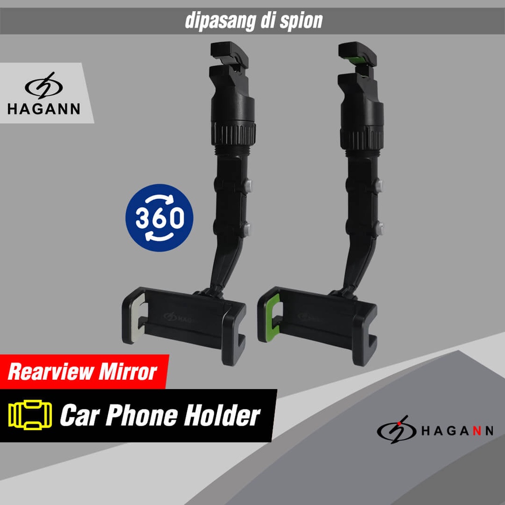 HAGANN CHO-1251 Holder HP Mobil Spion Tengah | Car Phone Stand Jepit | Tempat HP Di Mobil – Garansi 1 Tahun