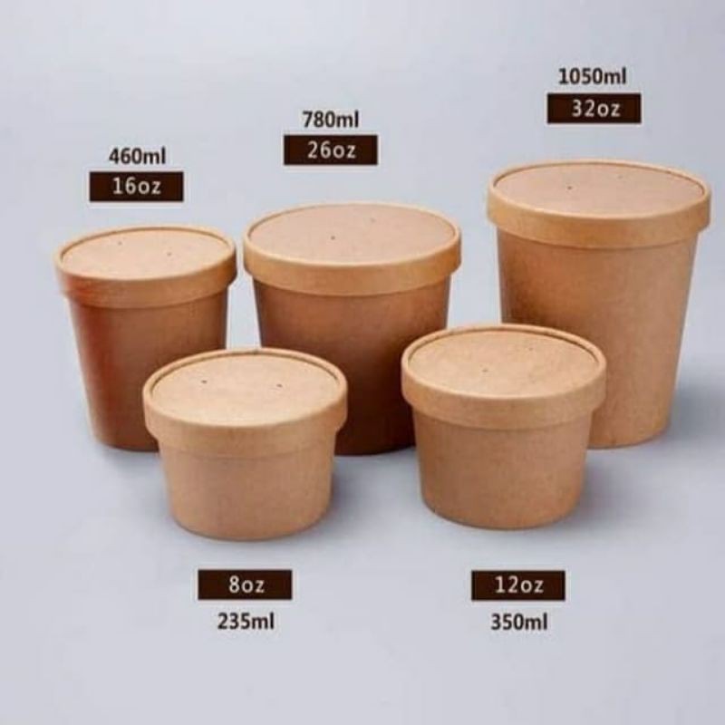 Paper brown 26 Oz cup SOP rice bowl