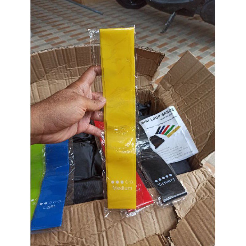 {{ORIGINAL}} Termurah...!!! (Bayar ditempat) 11pcs / Set Resistance Band Latex Fitness-Tension medium