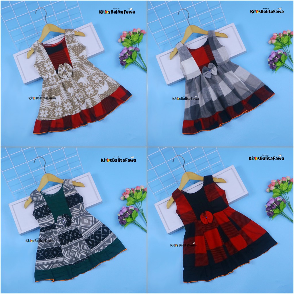 [BLUDRU FLANEL] Dress Aurora uk Bayi 3-12 Bulan / Baju Pakaian Pesta Anak Perempuan Murah Kensi Gaun