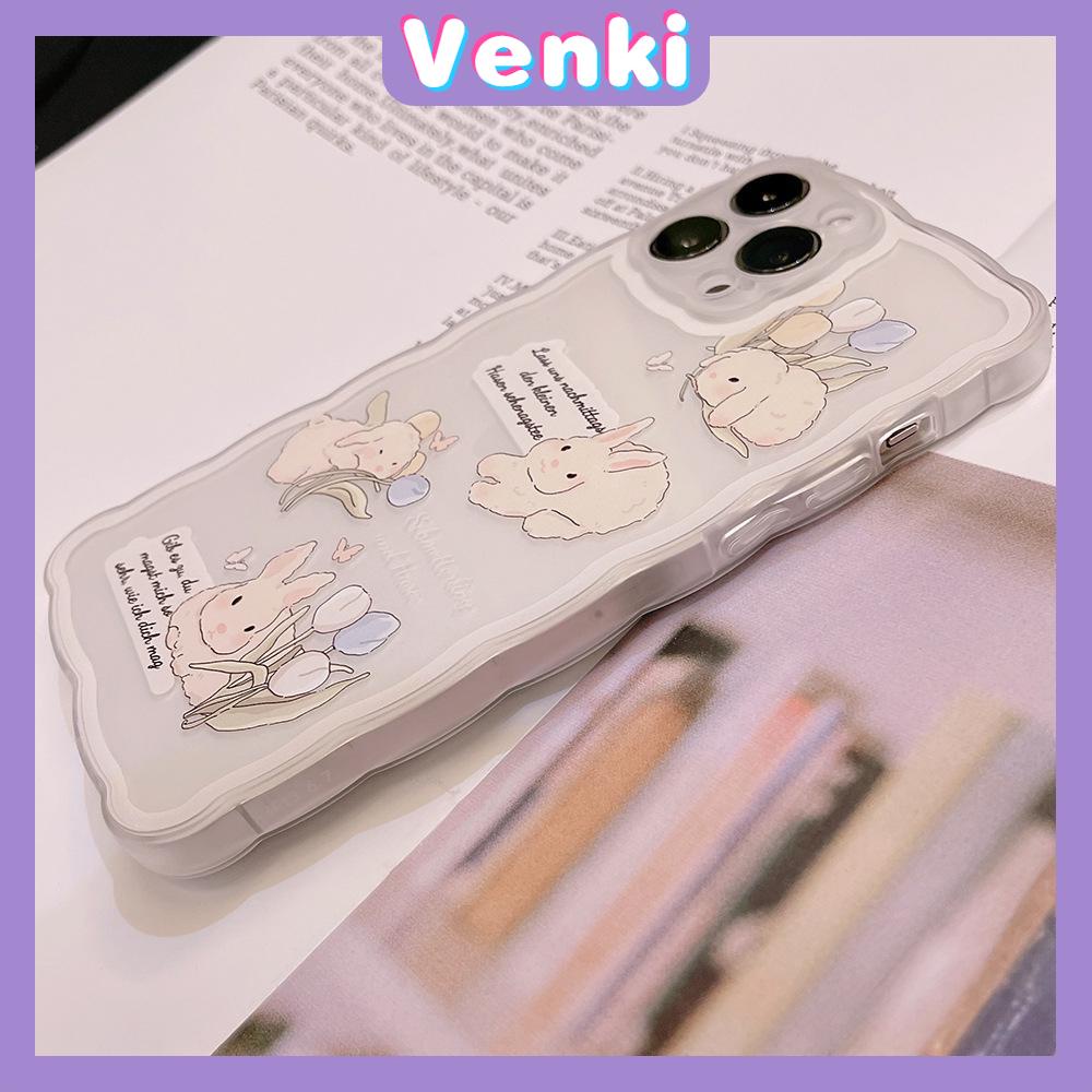 Soft Case Silikon Transparan Anti Slip Shockproof Motif Kelinci Untuk iPhone 13 Pro Max 12 Pro Max 11 7Plus