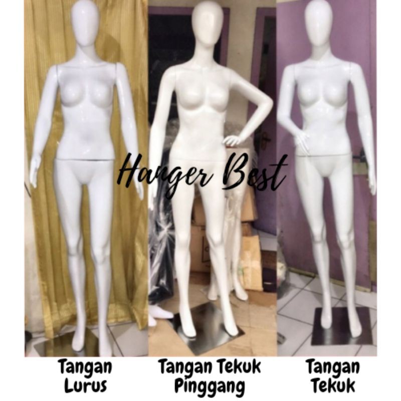 Manekin Wanita Full Body Muka Alien FiberGlass Cewek | Patung Baju Full Bodi Dewasa Premium