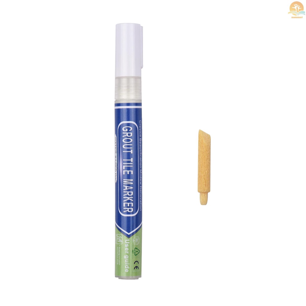 BIGTHUMB Grout Pen Water Based Tile Grout Paint Pen Renew Repair Marker Tile Gap Line Coating with Replacement Tip Waterproof for Bathroom Kitchen Parlor Balcony Floor Restore