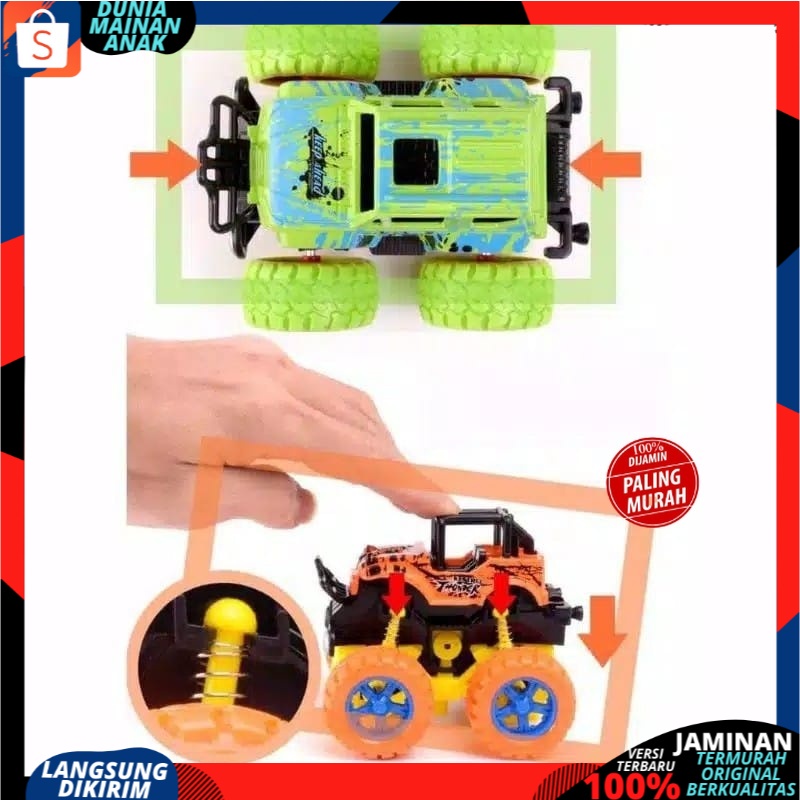 ( PROMO ) Mainan Mobil Anak Monster Zap Jip Off Road 4 Drive Inertial Bigfoot Mini Car Monster Truck New Version