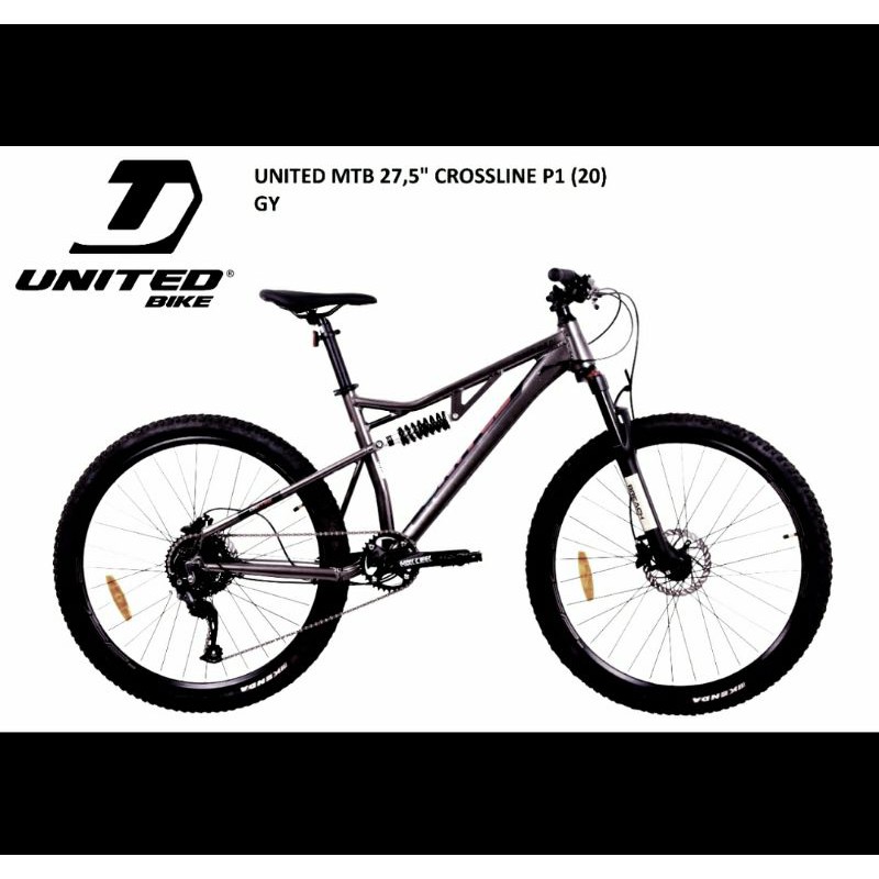 Sepeda Gunung MTB 27.5 Inch UNITED CROSSLINE P1 SUSPENSI