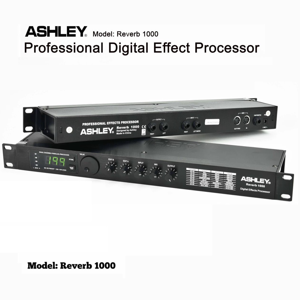 Ashley Efek Vokal ASHLEY REVERB 1000 ( ORIGINAL ) Efek Vokal HARDWELL REV 2000 ORIGINAL
