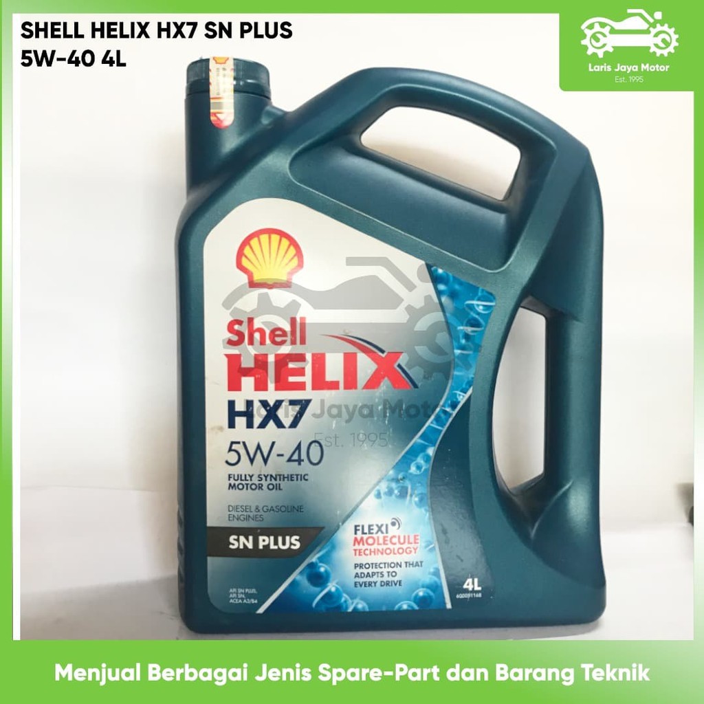 OLI SHELL HELIX HX7 SN PLUS 5W-40 4 LITER OLI MESIN ORIGINAL SHELL OLI MESIN 4 TAK OLI ORIGINAL SHEL