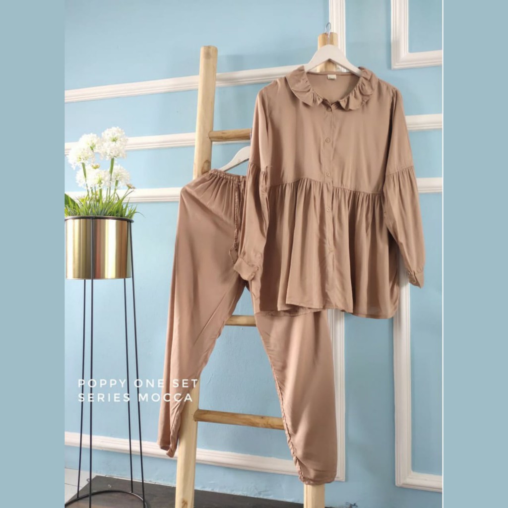 One set Rayon Viscose Busui Ld 100 - 110 Motif Kekinian-POPPY MOCA LD100