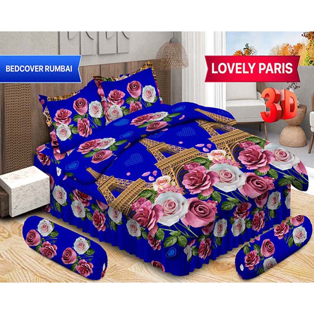 Bedcover Bonita Sprei Rumbai King 180x200 cm Motif Lovely Paris