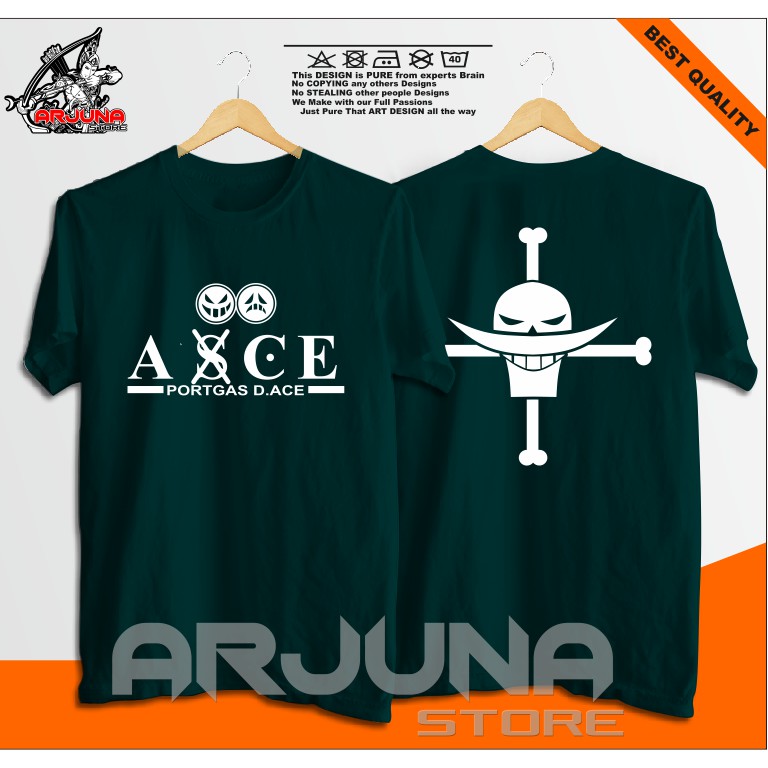 Kaos Tshirt Distro ANIME ONE PIECE SHIROHIGE ACE Terbaru