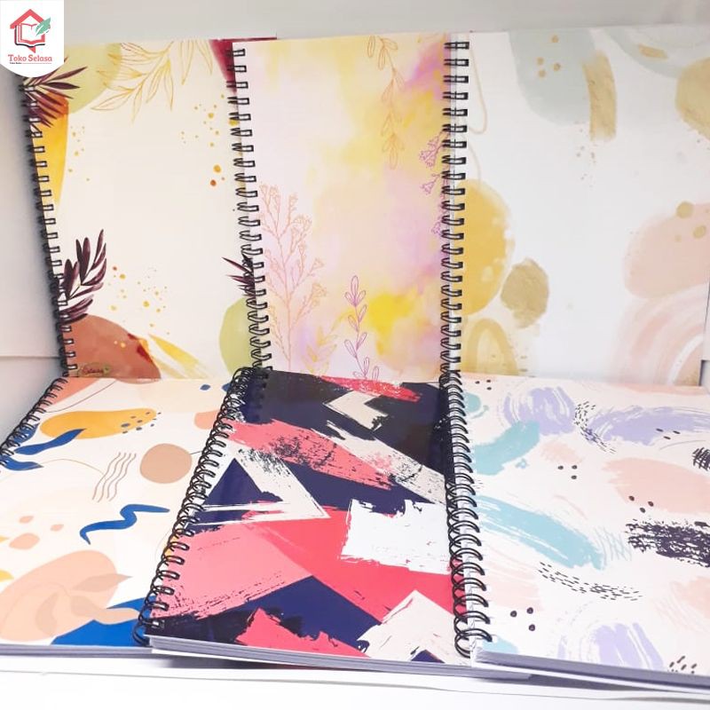 

NOTEBOOK NOTES A5 MOTIF GARIS ABSTRAK / BUKU CATATAN SPIRALL / MOTIF CUSTOM