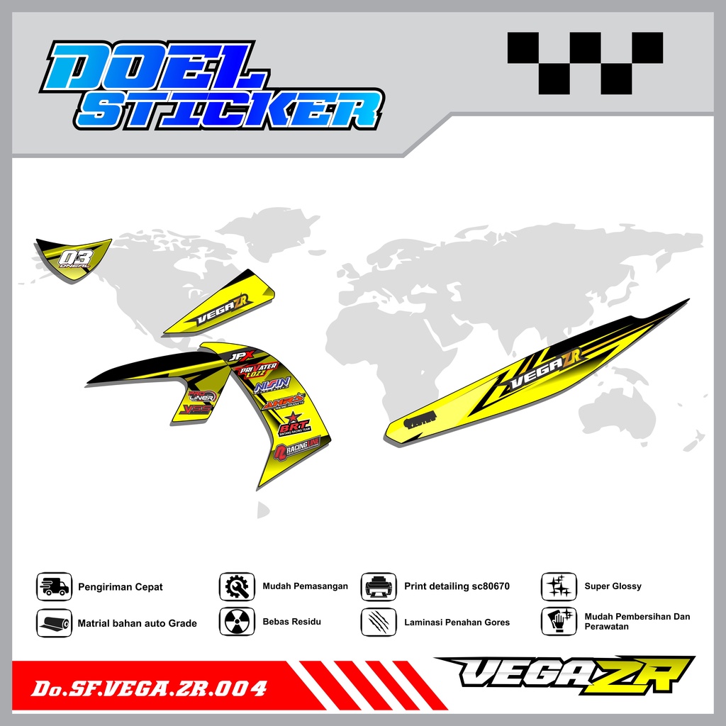 STICKER STRIPING VEGA ZR - STICKER STRIPING LIST VARIASI HOLOGRAM , CROME VEGA ZR DOEL 004