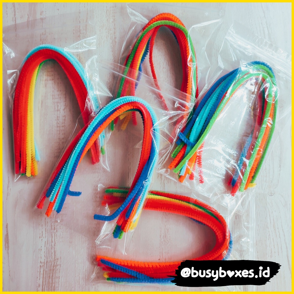 [busyboxes.id] Mainan Edukasi Montessori Kawat Bulu pipe cleaner warna